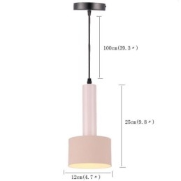 Lámpara colgante moderna y sencilla con forma de cilindro, iluminación de aluminio.