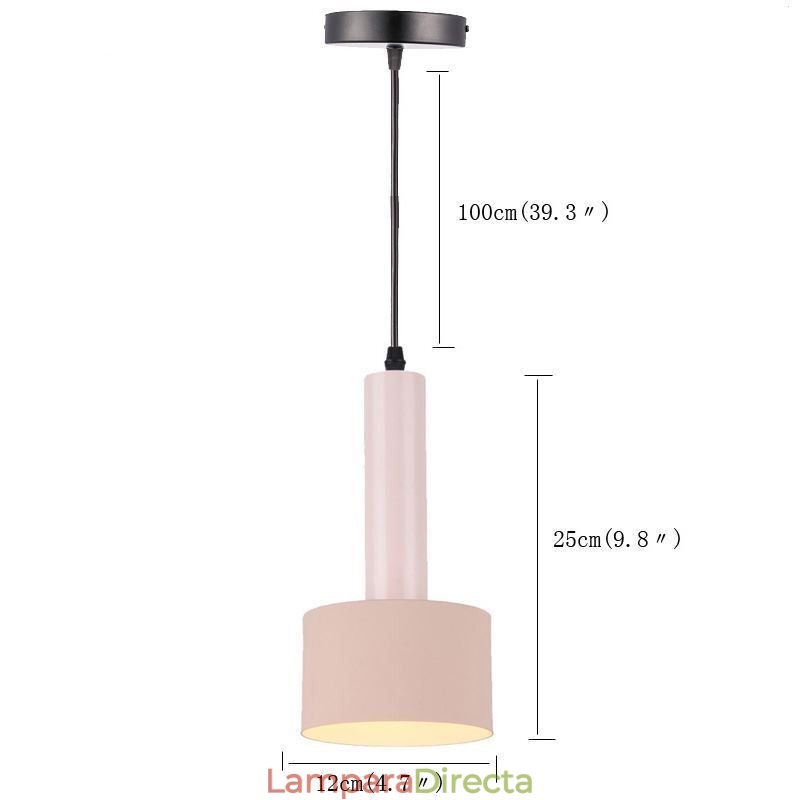 Lámpara colgante moderna y sencilla con forma de cilindro, iluminación de aluminio.
