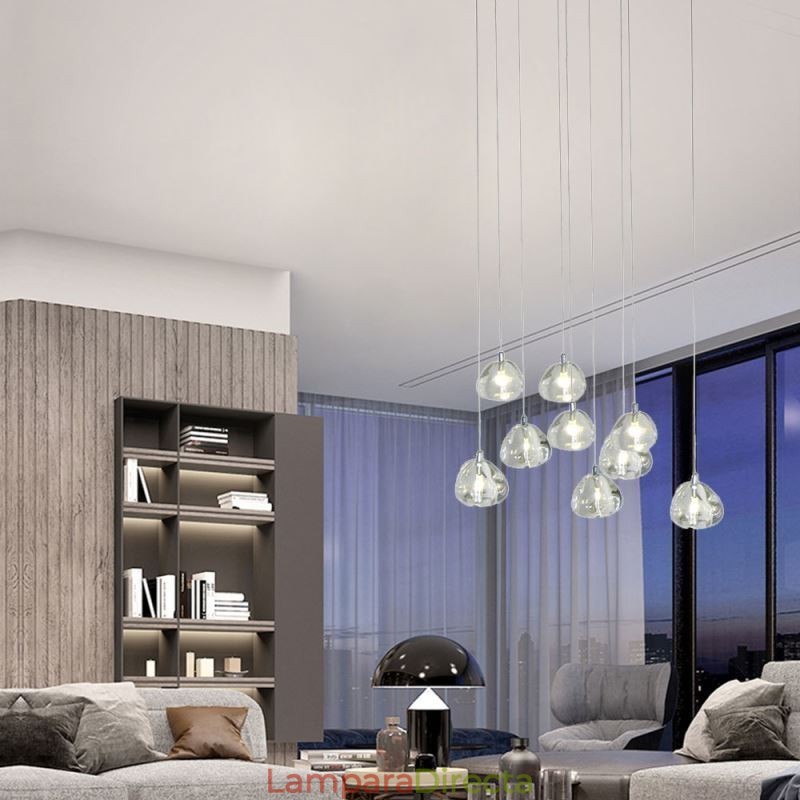 Lámpara colgante moderna de cristal, lámpara de iluminación para el hogar