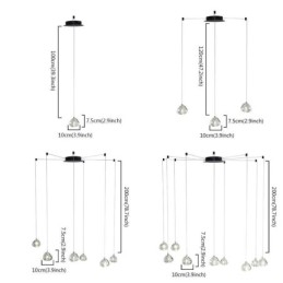 Lámpara colgante moderna de cristal, lámpara de iluminación para el hogar