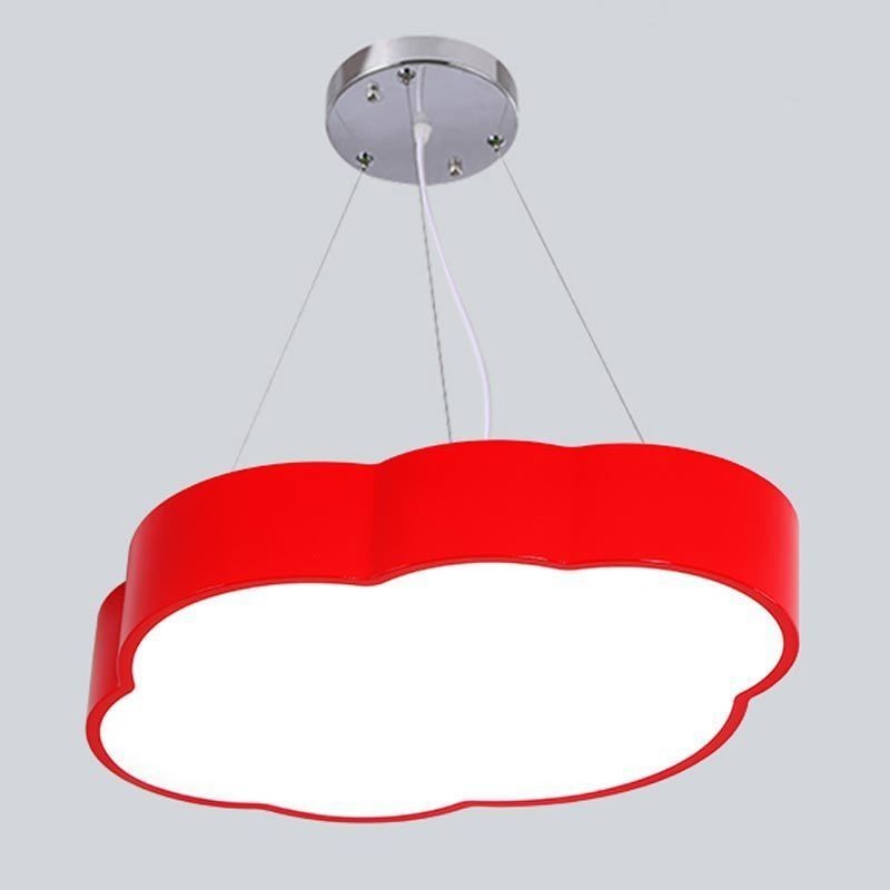 Lámpara colgante moderna y sencilla con forma de nube, iluminación creativa con dibujos animados.