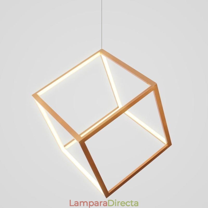 Lámpara colgante posmoderna geométrica dorada