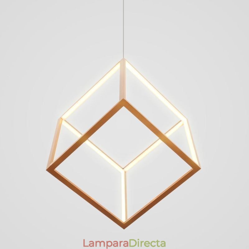 Lámpara colgante posmoderna geométrica dorada