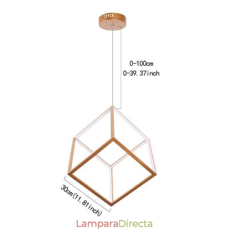 Lámpara colgante posmoderna geométrica dorada