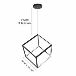 Lámpara colgante negra con forma de cubo geométrico LBY18069