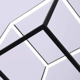 Lámpara colgante negra con forma de cubo geométrico LBY18069
