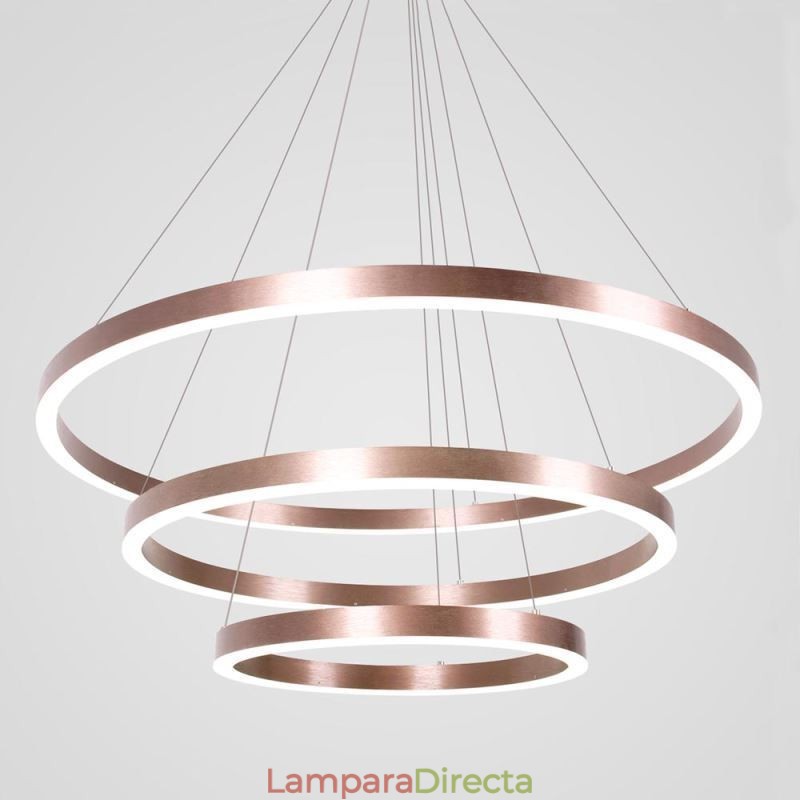 Lámpara colgante con dibujo artesanal de 3 anillos, 80+60+40 cm