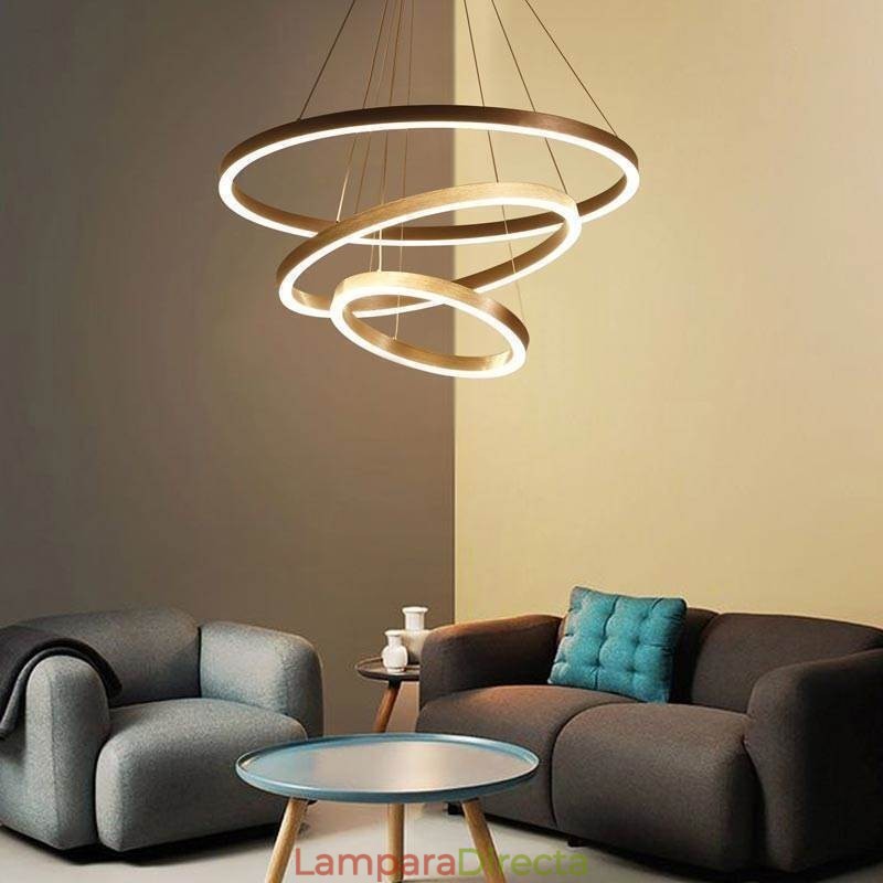 Lámpara colgante con dibujo artesanal de 3 anillos, 80+60+40 cm