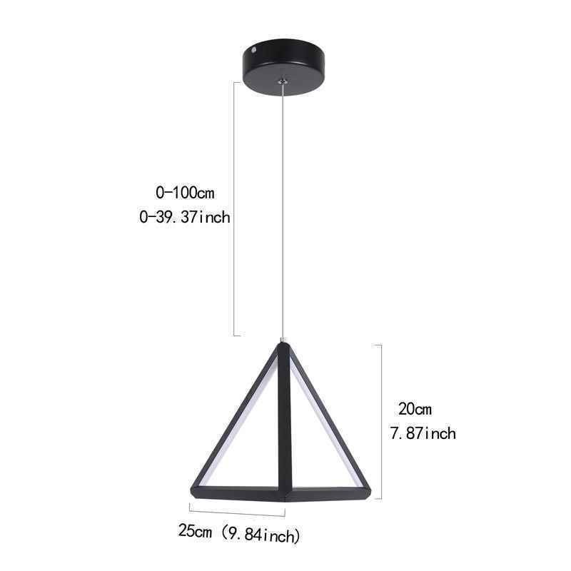 Lámpara colgante posmoderna con forma de triángulo geométrico, lámpara creativa, iluminación
