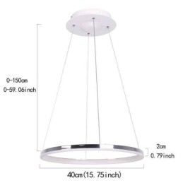 Lámpara colgante moderna de acrílico circular de 40 cm