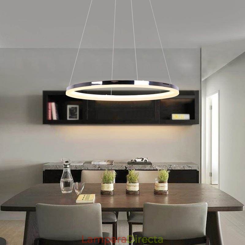 Lámpara colgante moderna de acrílico circular de 40 cm