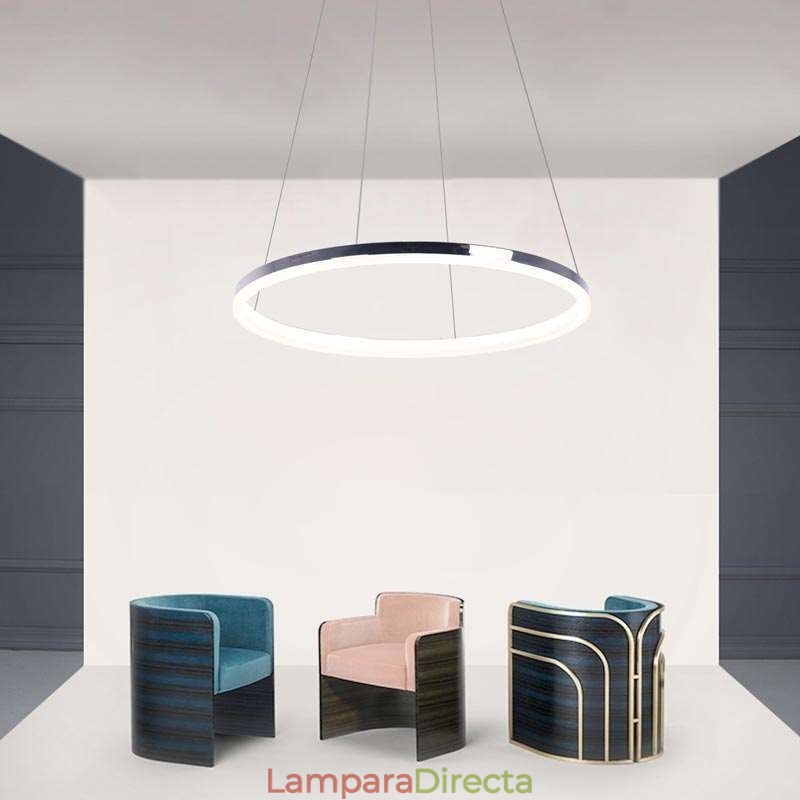 Lámpara colgante moderna de acrílico circular de 40 cm