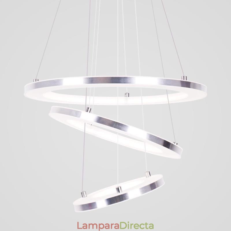 Lámpara colgante moderna de acrílico con 3 anillos, 40 + 30 + 20 cm