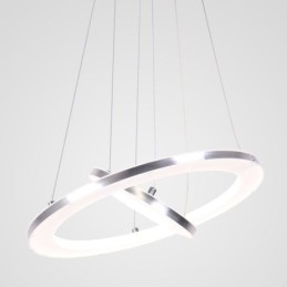 Lámpara colgante moderna de acrílico con 2 anillos, 40 + 20 cm