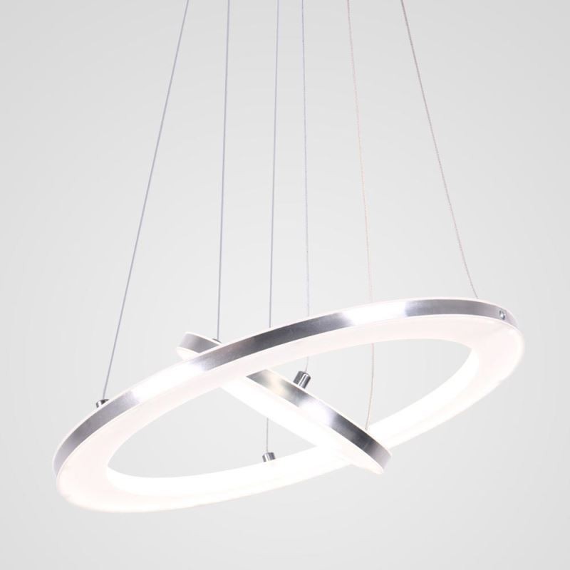 Lámpara colgante moderna de acrílico con 2 anillos, 40 + 20 cm