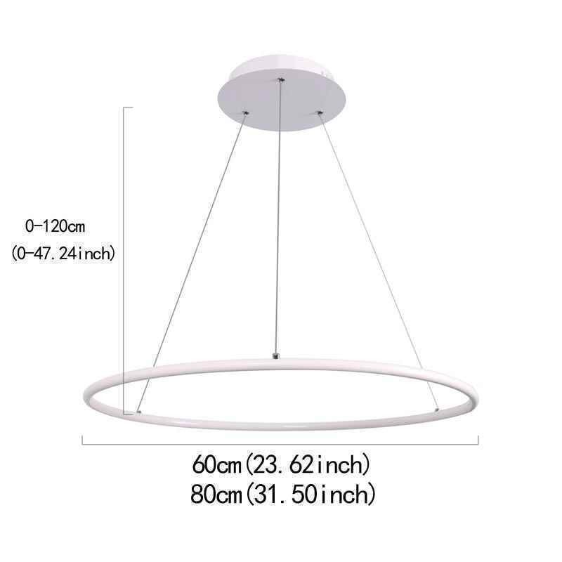 Lámpara colgante moderna circular de 60 cm y 80 cm.