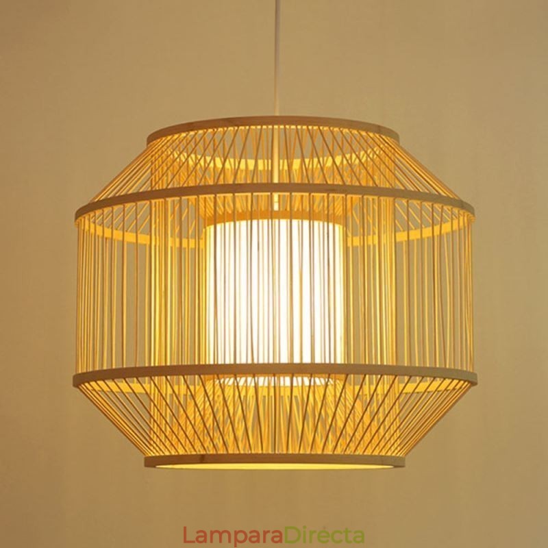 Lámpara colgante de bambú con forma de linterna, lámpara colgante japonesa creativa