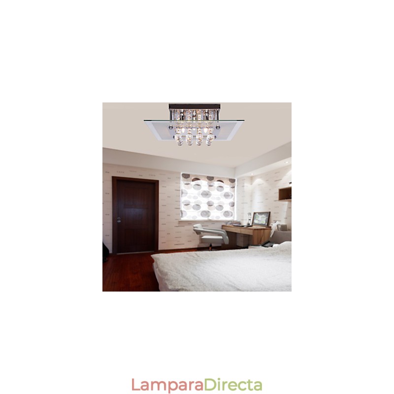 Lámpara de techo moderna de cristal para sala de estar, 5 luces
