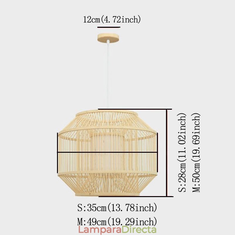 Lámpara colgante de bambú con forma de linterna, lámpara colgante japonesa creativa