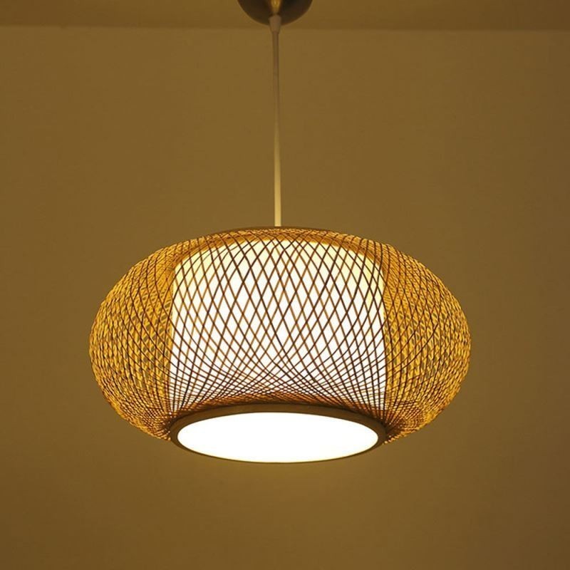 Lámpara colgante decorativa de bambú Visual Comfort