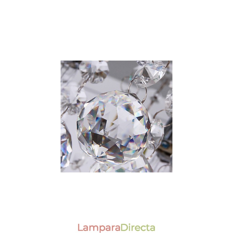 Lámpara de techo moderna de cristal para sala de estar, 5 luces
