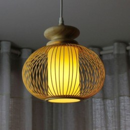 Lámpara colgante de bambú exquisita de estilo nórdico