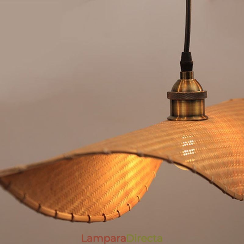 Lámpara colgante de hojas creativas, lámpara colgante de bambú contemporánea, iluminación para salón de té