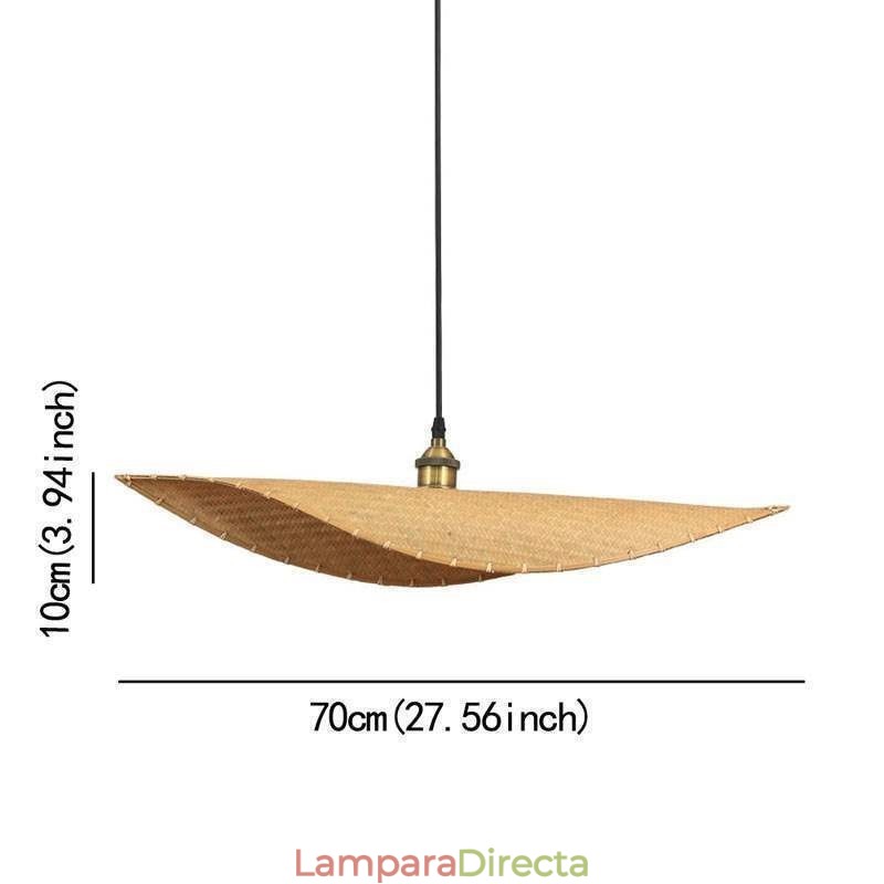 Lámpara colgante de hojas creativas, lámpara colgante de bambú contemporánea, iluminación para salón de té