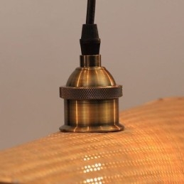 Lámpara colgante de hojas creativas, lámpara colgante de bambú contemporánea, iluminación para salón de té