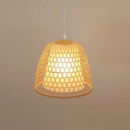 Lámpara colgante de bambú con forma de cúpula Visual Comfort