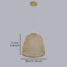 Lámpara colgante de bambú con forma de cúpula Visual Comfort