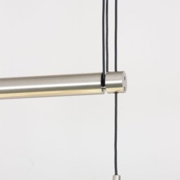 Lámpara colgante moderna de 4 luces con pantalla de tela y altura ajustable