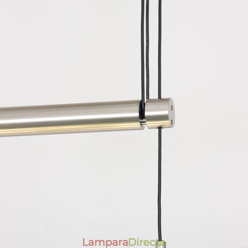 Lámpara colgante moderna de 4 luces con pantalla de tela y altura ajustable
