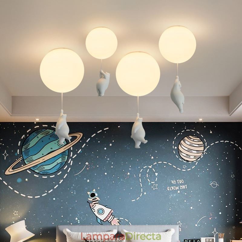 Lámpara de techo nórdica con forma de globo, lámpara colgante acrílica para niños.