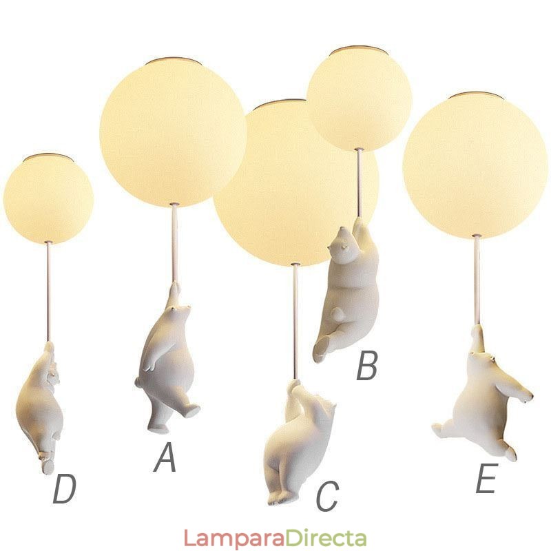 Lámpara de techo nórdica con forma de globo, lámpara colgante acrílica para niños.