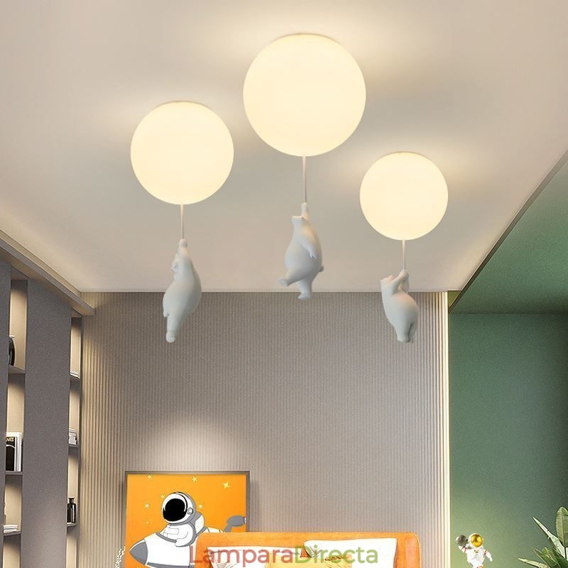 Lámpara de techo nórdica con forma de globo, lámpara colgante acrílica para niños.