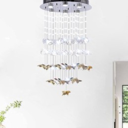 Lámpara colgante nórdica creativa de cristal con forma de mariposa
