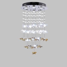 Lámpara colgante nórdica creativa de cristal con forma de mariposa