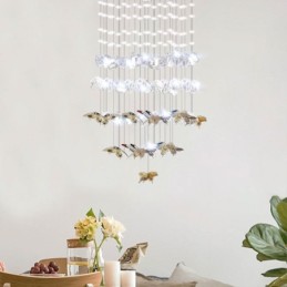 Lámpara colgante nórdica creativa de cristal con forma de mariposa
