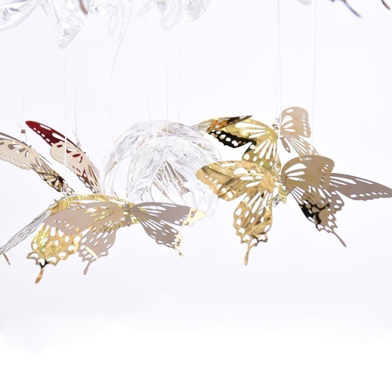 Lámpara colgante nórdica creativa de cristal con forma de mariposa