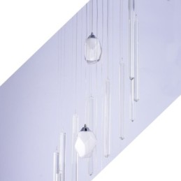 Lámpara colgante de racimo moderna de gran tamaño, lámpara colgante de cristal, escalera dúplex