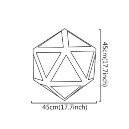 Lámpara colgante geométrica con diseño translúcido 3D en forma de diamante