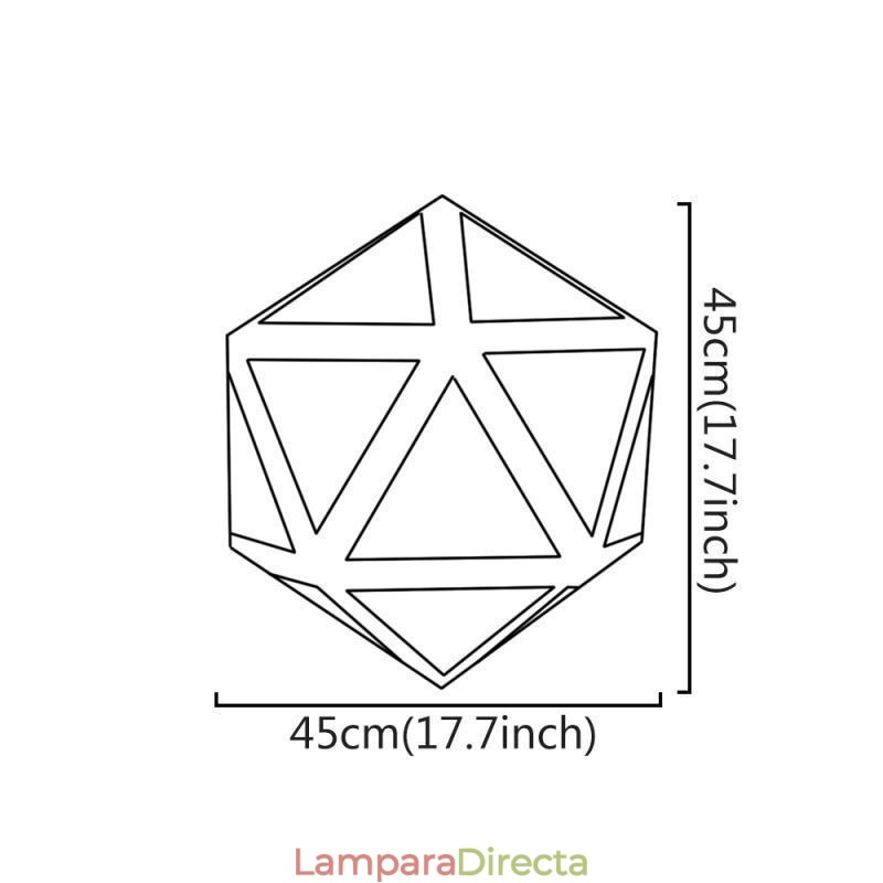 Lámpara colgante geométrica con diseño translúcido 3D en forma de diamante