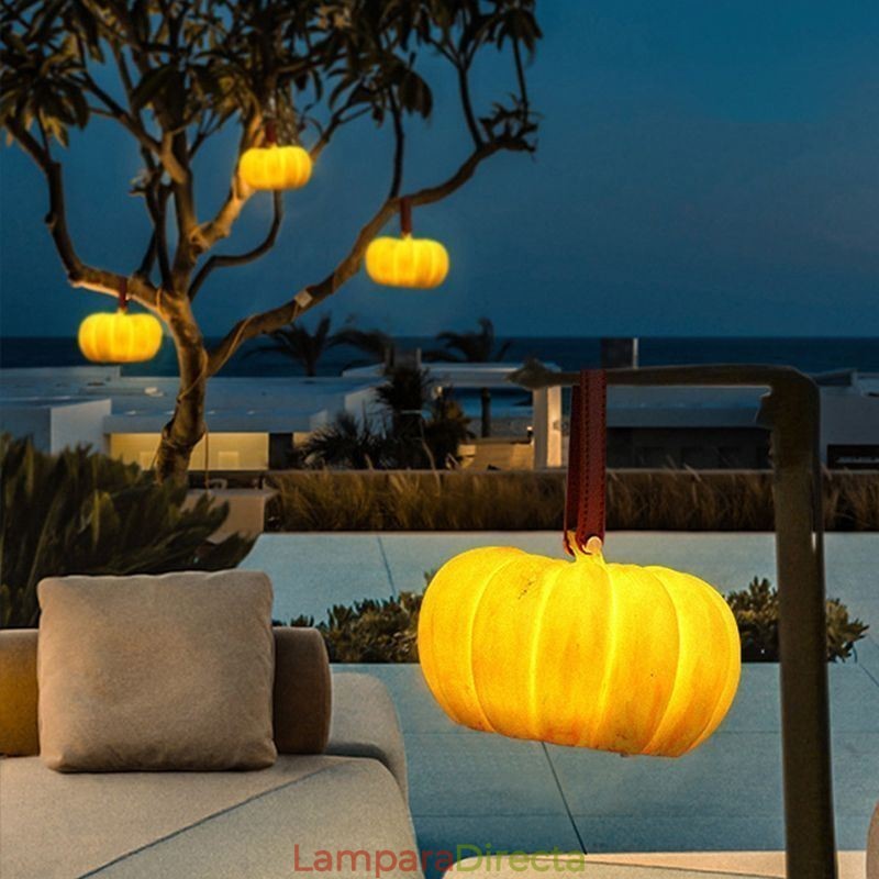 Lámpara portátil de calabaza para exteriores, estilo retro japonés
