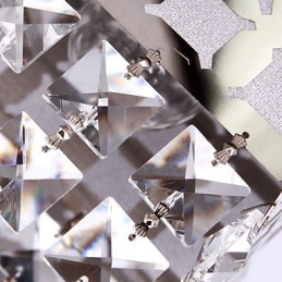 Lámpara de araña moderna de cristal de acero inoxidable para sala de estar, 4 luces