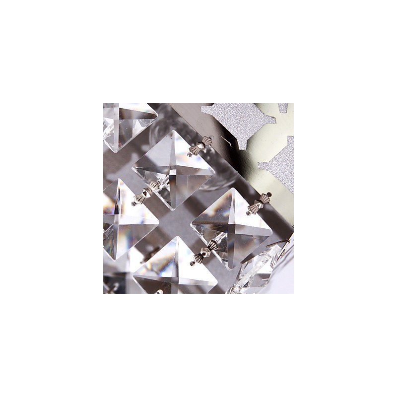 Lámpara de araña moderna de cristal de acero inoxidable para sala de estar, 4 luces