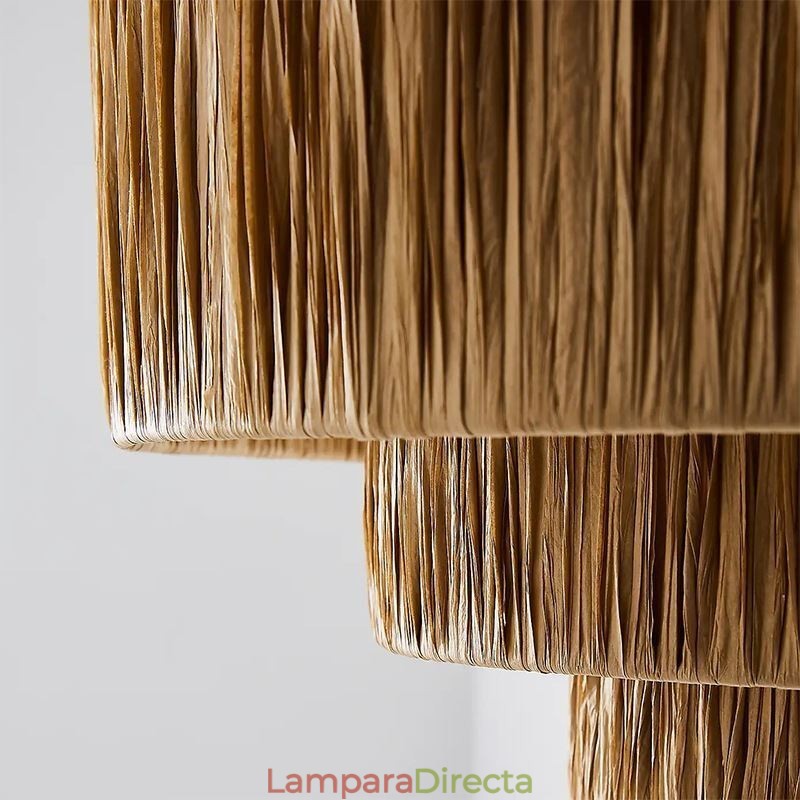 Lámpara colgante retro de estilo campestre con pantalla de cuerda de papel multicapa, lámpara de techo