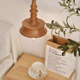 Lámpara colgante de madera de caucho Ins Lámpara colgante vintage