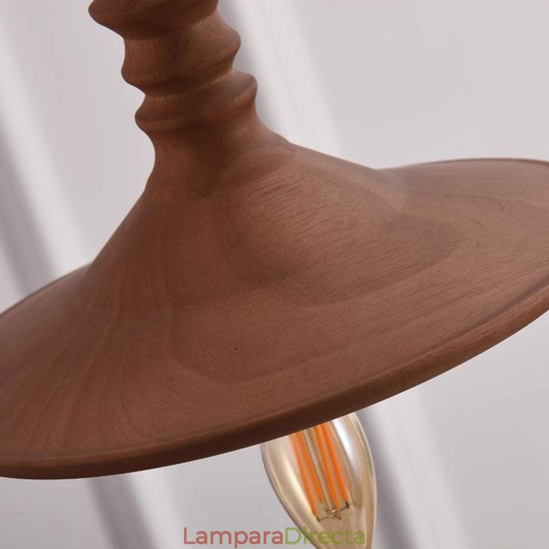 Lámpara colgante de madera de caucho Ins Lámpara colgante vintage
