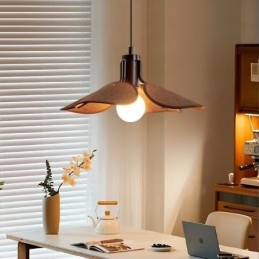 Lámpara colgante nórdica estilo Wabi Sabi con pantalla de tela, lámpara de techo decorativa
